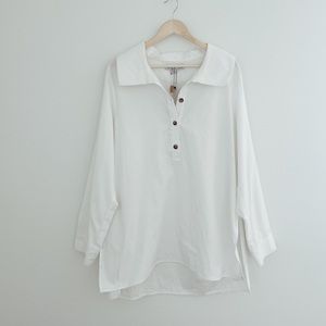 Selva Negra White button down organic Cotton Shirt L